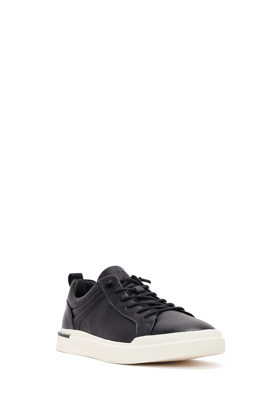 Erkek Siyah Bağcıklı Deri Sneaker