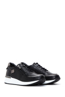 Women's Black Leather Sneaker | Derimod