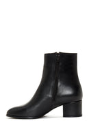 Women's Leather Zippered Heeled Boots | Derimod