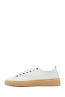Erkek Beyaz Bağcıklı Deri Sneaker | Derimod