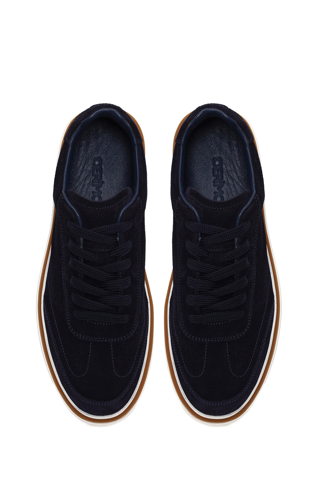 Erkek Lacivert Bağcıklı Süet Deri Sneaker
