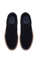 Erkek Lacivert Bağcıklı Süet Deri Sneaker | Derimod