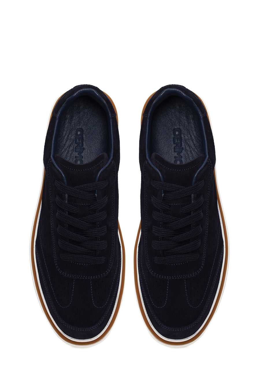 Erkek Lacivert Bağcıklı Süet Deri Sneaker