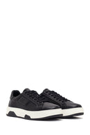 Erkek Siyah Kalın Tabanlı Bağcıklı Deri Sneaker | Derimod