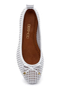 Women's Leather Bow Detailed Ballerinas | Derimod