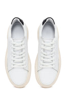 Men's White Lace-Up Thick-Soled Leather Sneakers | Derimod