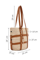 Women's Beige Straw Shoulder Bag | Derimod