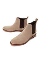 Men's Mink Suede Leather Chelsea Flat Boots | Derimod