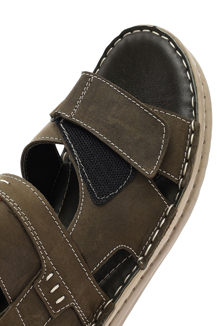 Men's Khaki Leather Sandals