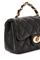 Women's Black Long Strap Quilted Crossbody Bag | Derimod