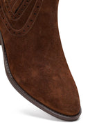 Woman Taba Suet Leather Cowboy Boots | Derimod