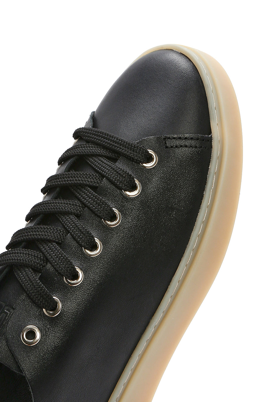 Men's Black Lace-up Leather Sneaker