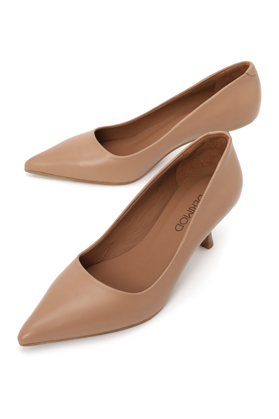 Woman Beige Thin-Heeled Leather Stiletto