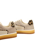 Women's Beige Lace-Up Thick-Soled Patterned Sport Shoe | Derimod