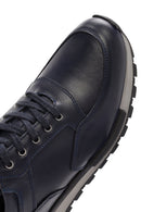 Men's Navy Blue Lace-up Leather Casual Sneaker | Derimod