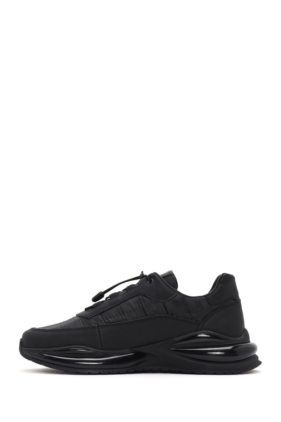 Erkek Siyah bağcıklı Deri Sneaker
