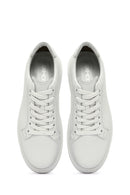 Men's White Lace-up Leather Sneaker | Derimod
