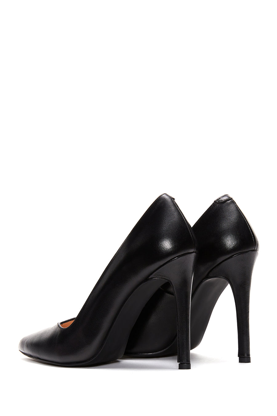 Kadın Siyah Deri Stiletto