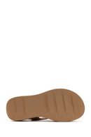 Women's Dark Powder Pink Ankle Buckle Chunky Sole Suede Leather Comfort Sandals | Derimod