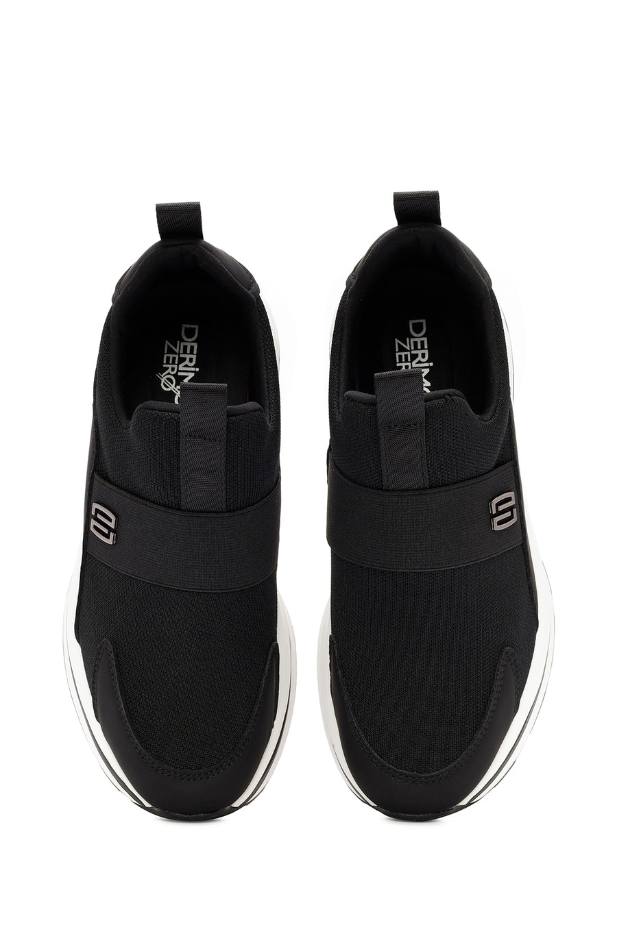 Erkek Siyah Kalın Tabanlı Kumaş Sneaker