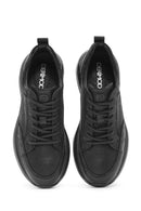 Men's Black Lace-Up Nubuck Leather Sneakers | Derimod
