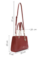 Women's Claret Red Long Strap Crocodile Patterned Classic Shoulder Bag | Derimod