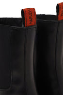 Harley Davidson Woman Black Glenn Zip Closure Thick-Soled Leather Boots | Derimod
