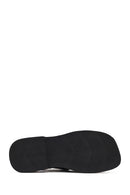 Women's Black Strappy Leather Sandals | Derimod