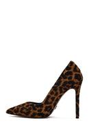 Kadın Leopar Yüksek İnce Topuklu Deri Stiletto | Derimod