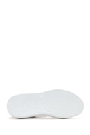Women's White Laced Leather Sneaker with Accessory Detail | Derimod