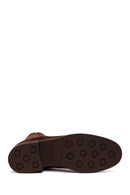Woman Brown Zip Closure Chunky Heeled Suede Boots | Derimod