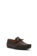 Men's Brown Crocodile Leather Loafers | Derimod