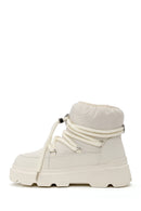 Woman Beige Lace-up Thick-soled Boots | Derimod