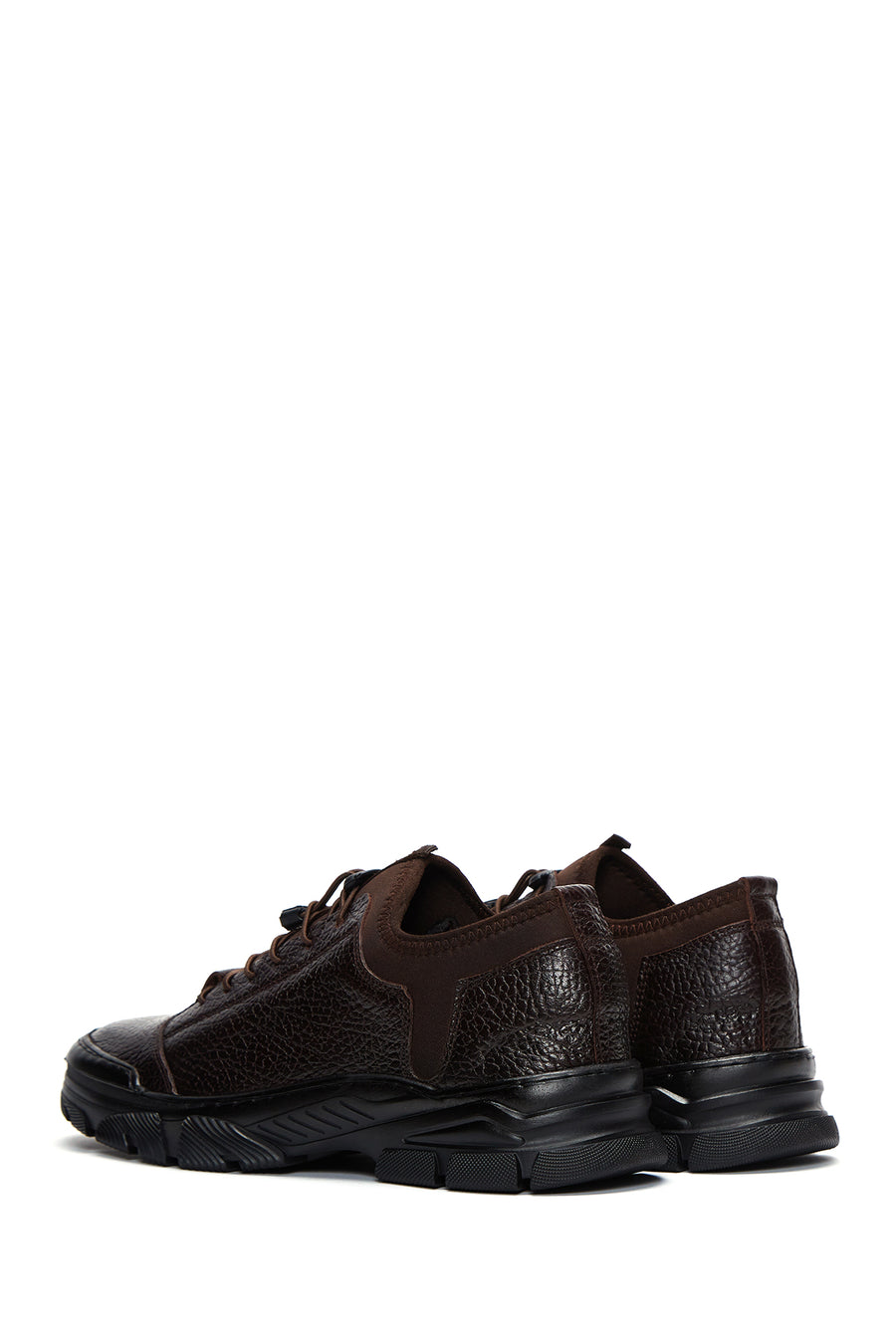 Erkek Kahverengi Deri Casual Sneaker