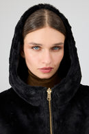 Gardena Women's Black Double-Sided Teddy Coat | Derimod