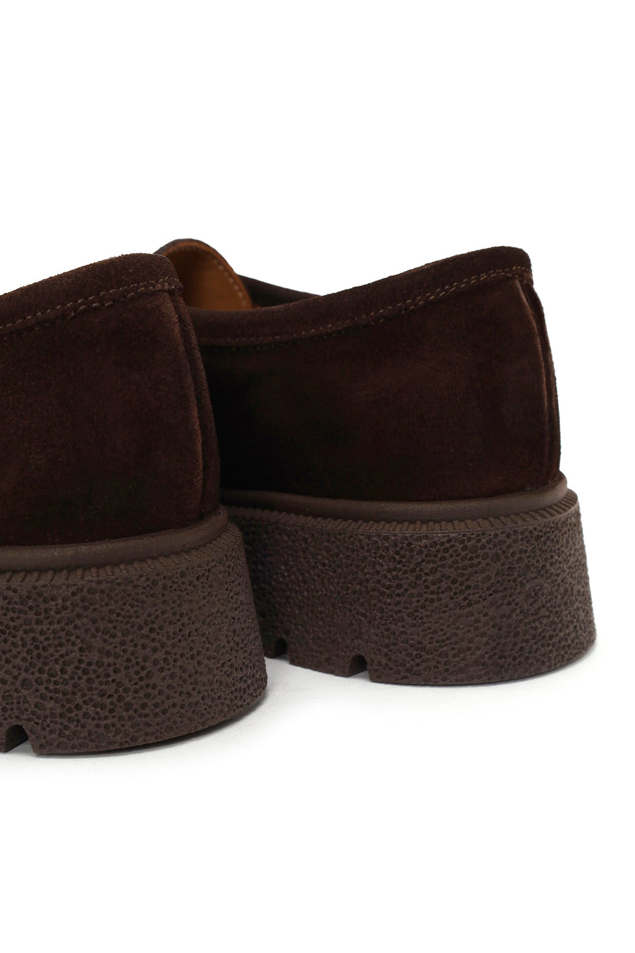 Woman Brown Buckled Thick-Soled Suede Masculine Shoes