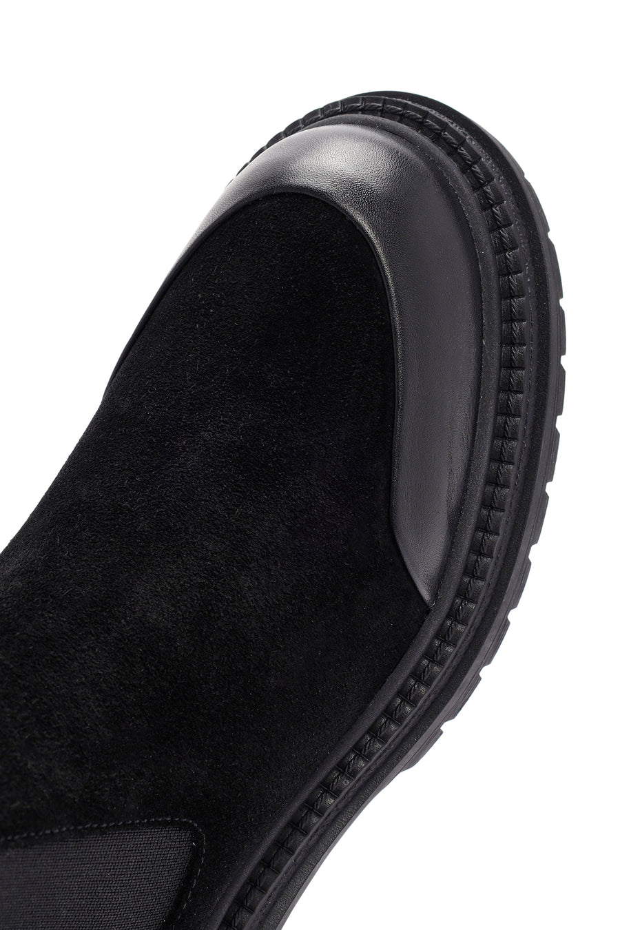 Women's Black Suede Leather Chelsea Boots