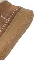 Woman Mink Zip Closure Thick-Soled Suede Teddy Boots | Derimod