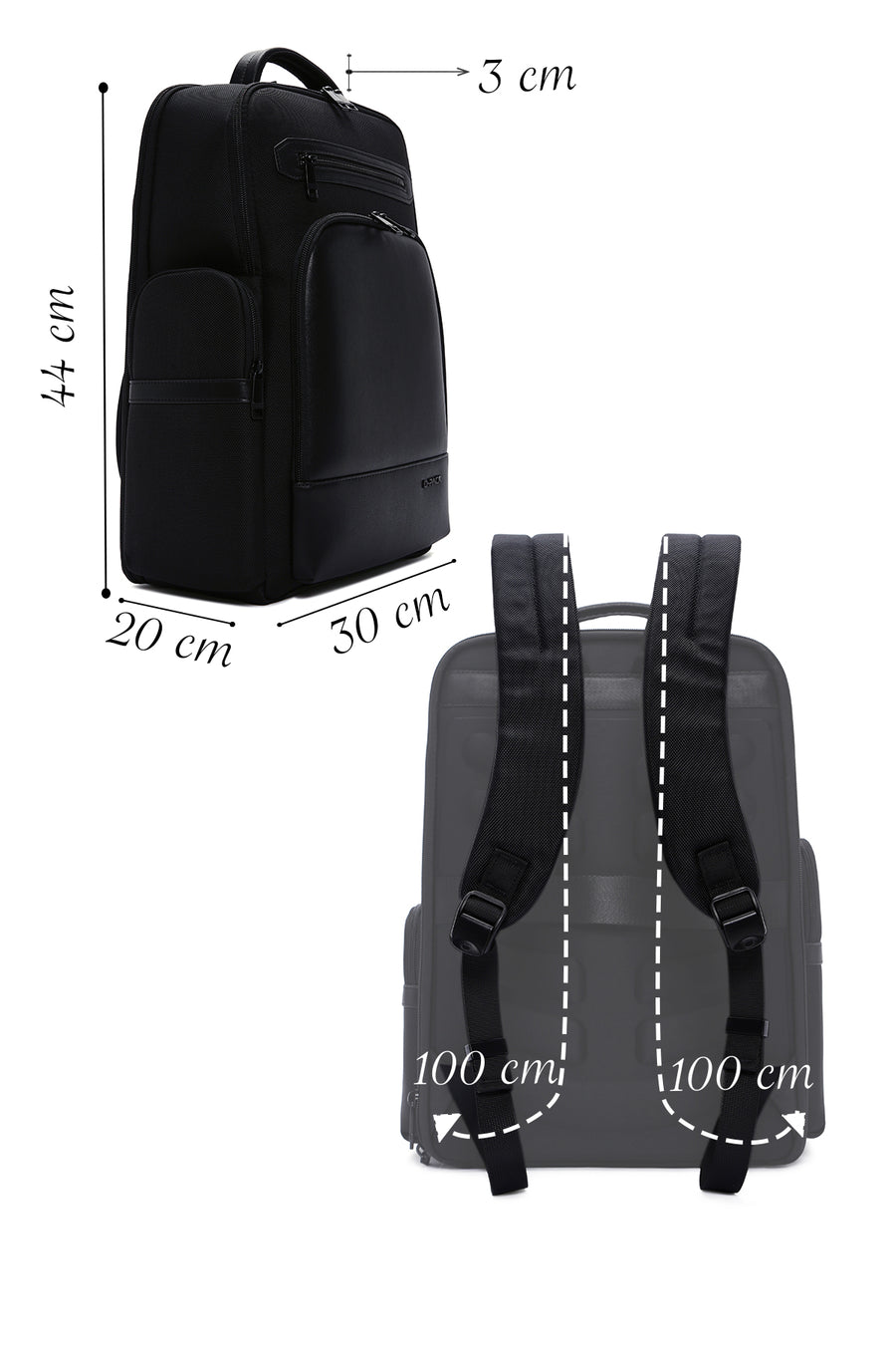 D-Pack Unisex Black Technological Backpack