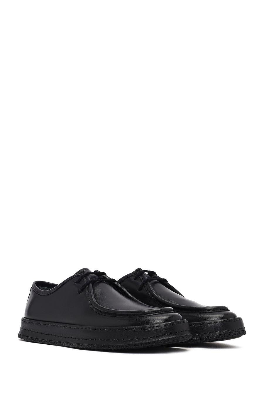 Men's Black Lace Up Leather Casual Shoes