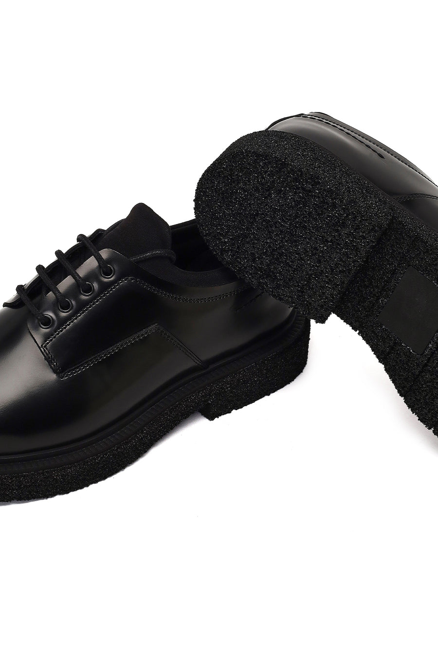 Men's Black Lace-Up Leather Casual Shoes