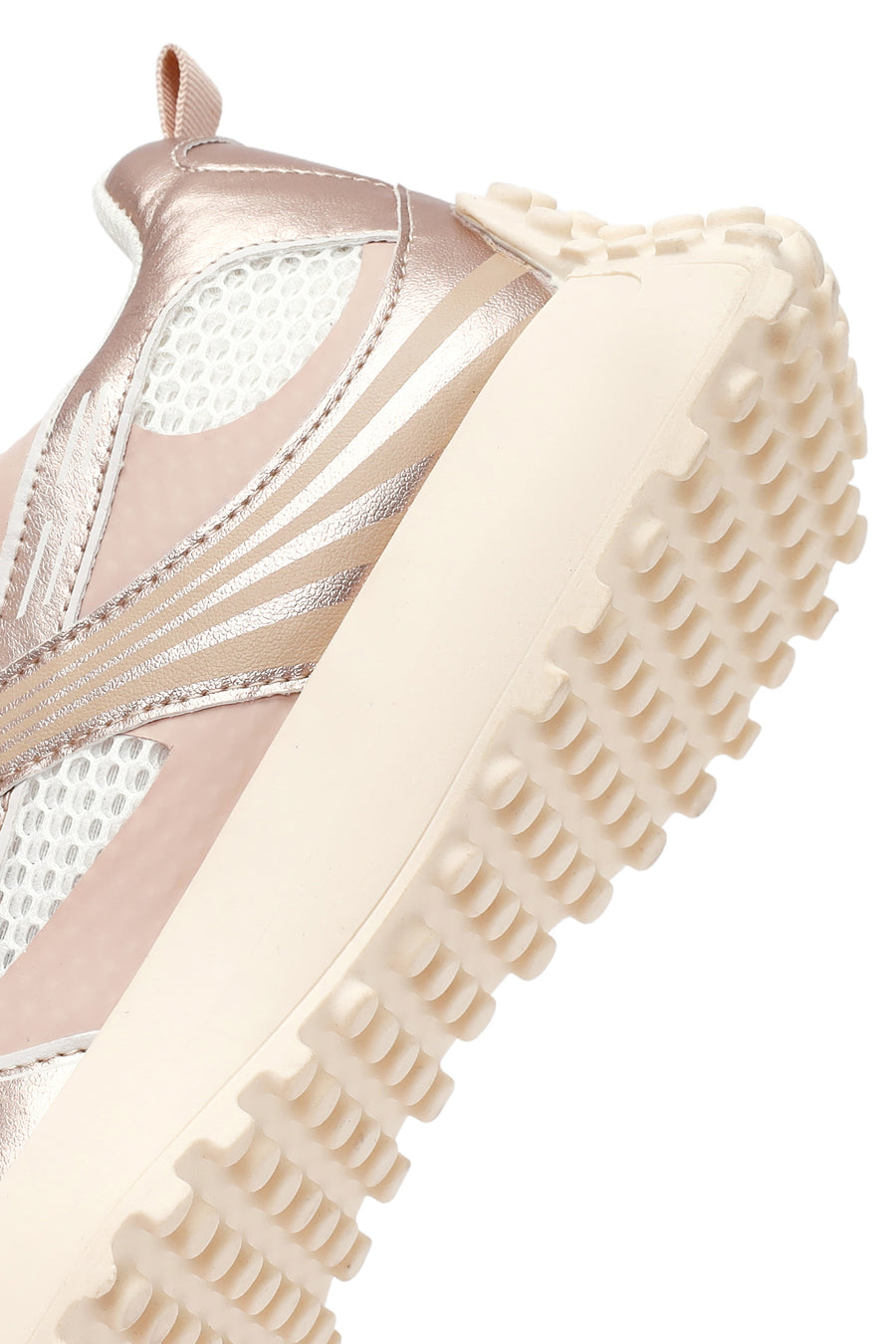 Women's Pink Lace-Up Thick-Soled Sneaker