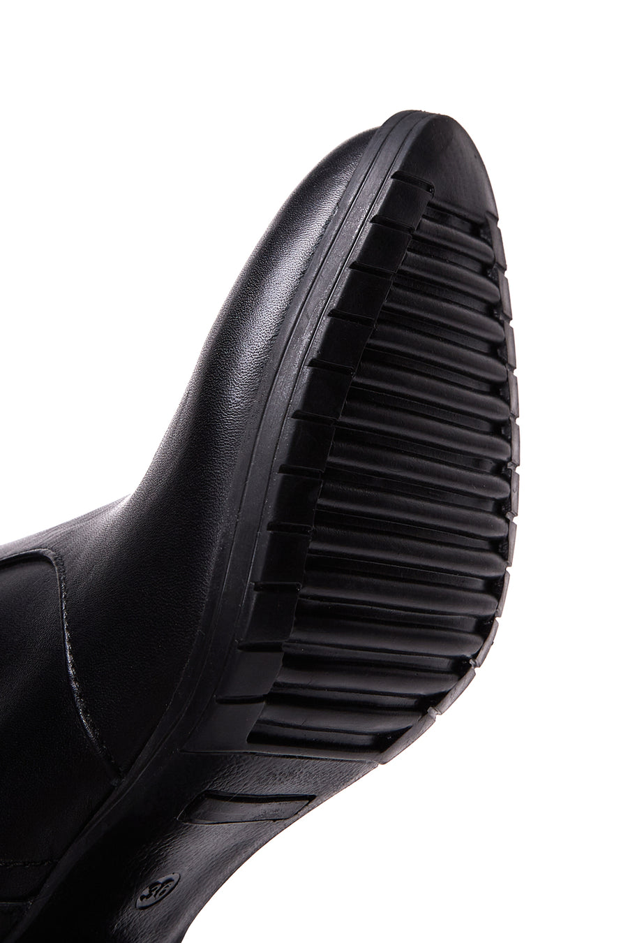 Women's Black Zippered Chunky Heel Boots