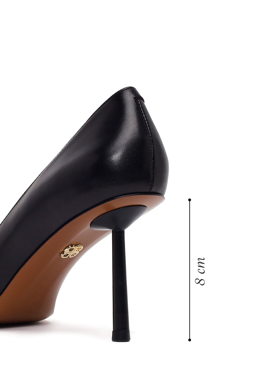 Woman Black Thin-Heeled Leather Stiletto