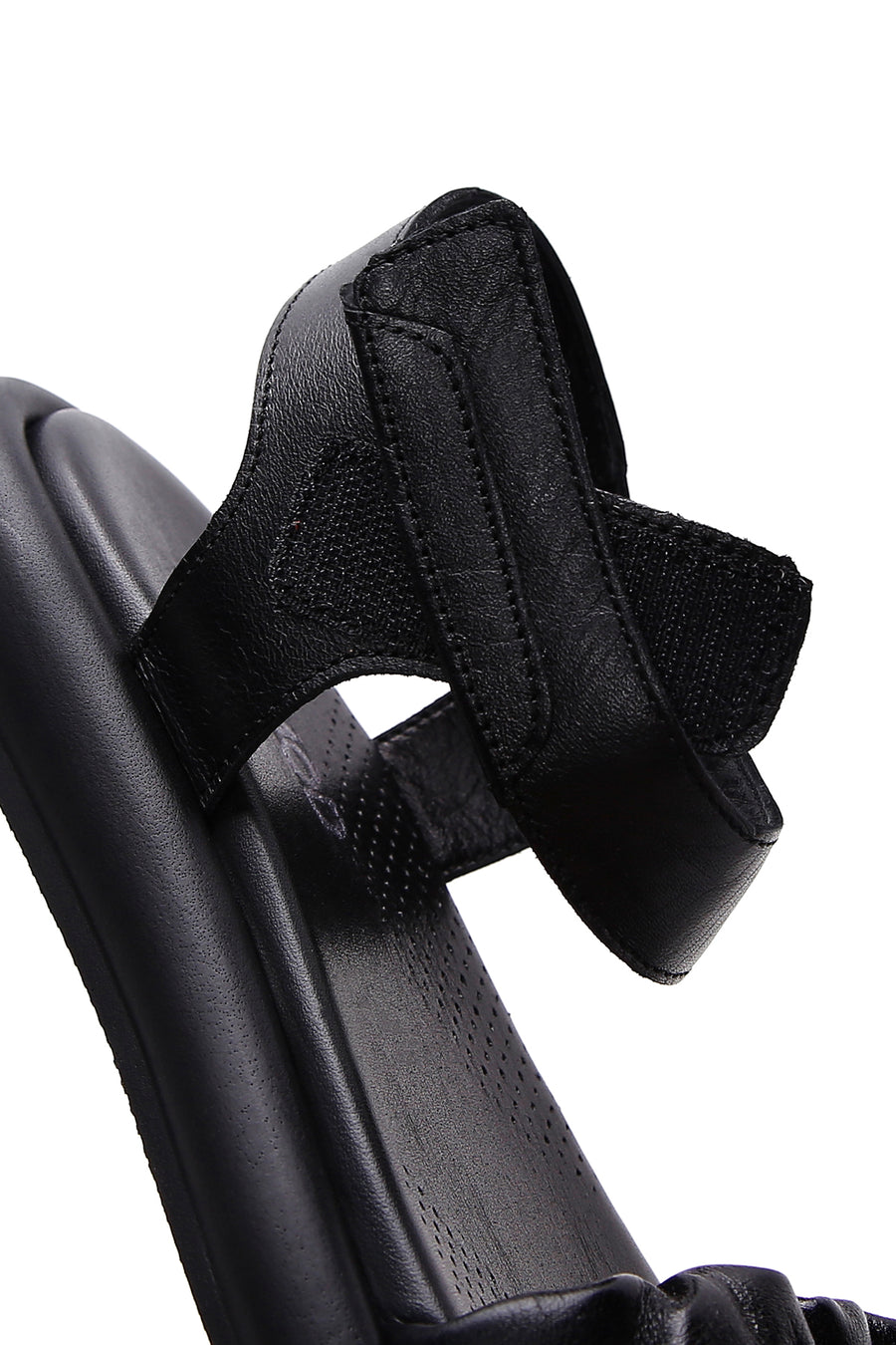 Kadın Siyah Deri Comfort Sandalet