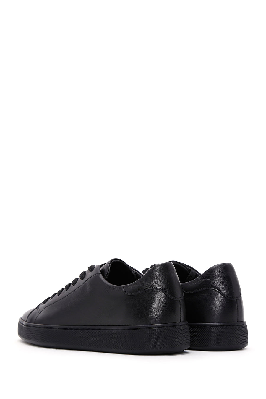 Male Black Lace-Up Leather Sneaker