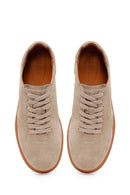 Erkek Bej Bağcıklı Süet Deri Sneaker | Derimod