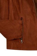 Lara Woman Tan Short Suede Jacket | Derimod
