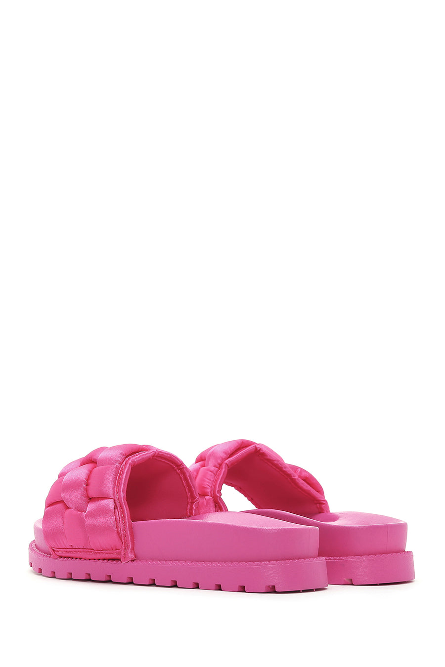 Women's Pink Thick-Soled Knitted Patterned Slippers