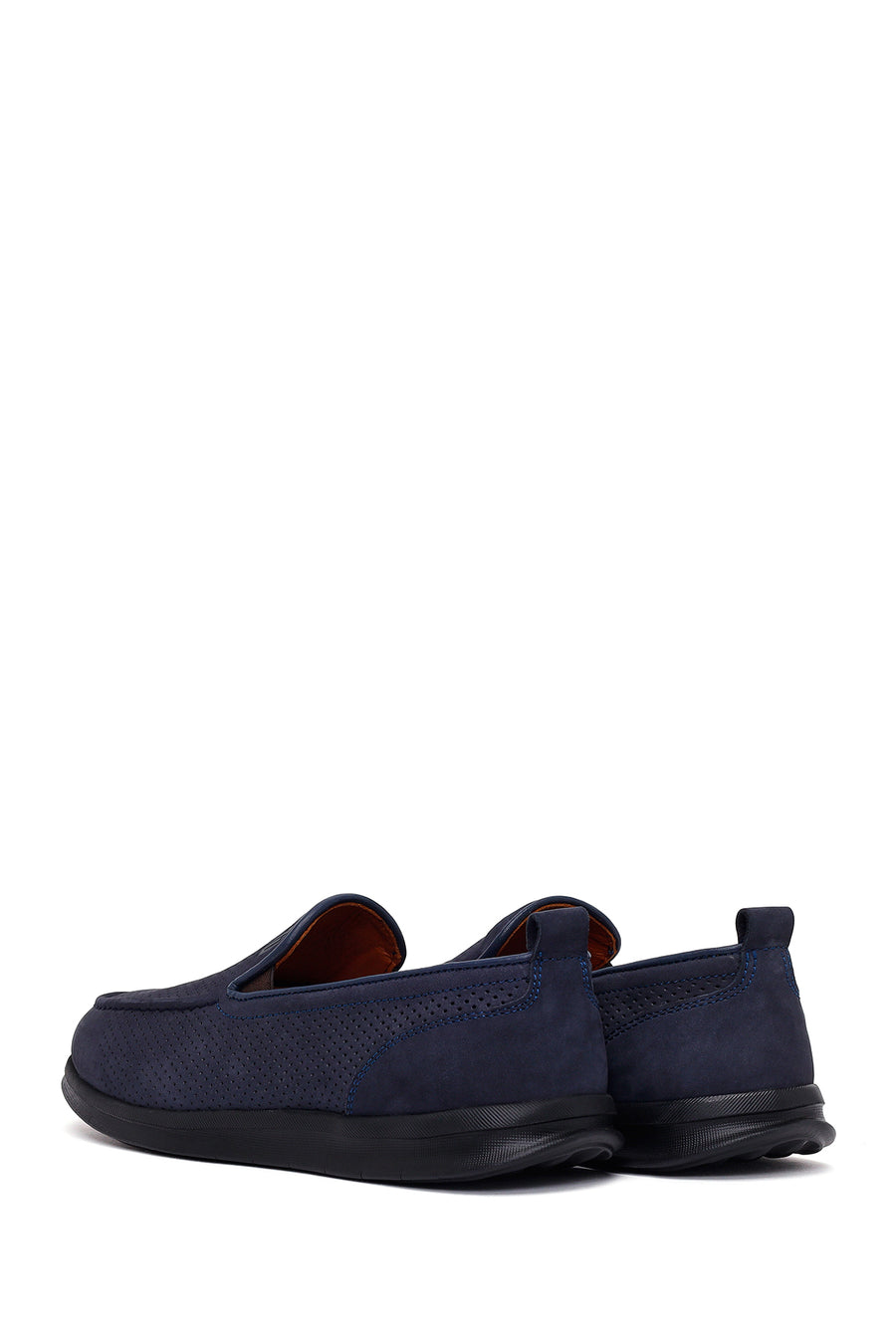 Male Navy Nubuck Leather Loafer